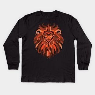 Leo Zodiac Sign - Orange Kids Long Sleeve T-Shirt